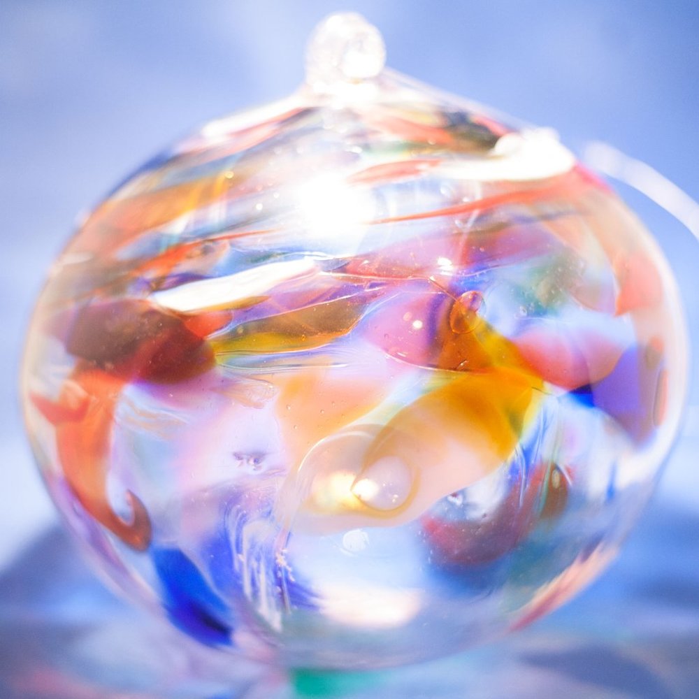 Hand blown glass globe ornament 4